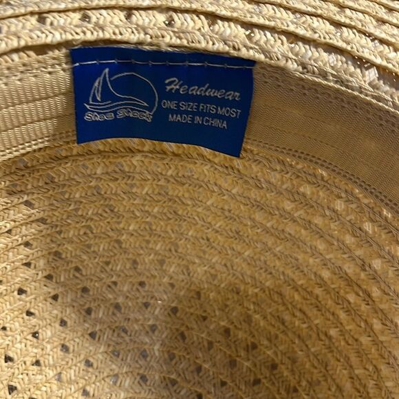 CUPSHE Bikini Bundle V Neck Crisscross Back Self Tie Straw Hat Bundle Size M - Picture 7 of 8